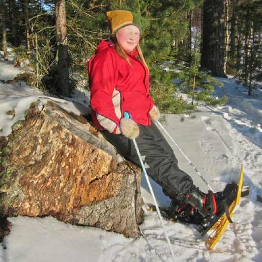 Snow-shoe walk in nature